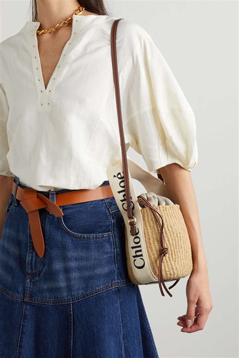 chloe woody small raffia basket bag|chloe raffia bag.